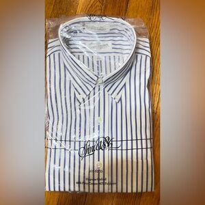 Classic Blue and White Striped Button Down Shirt